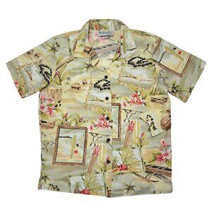 Bishop St. Apparel Hawaiian Surfer Short Sleeve Shirt, Size Small